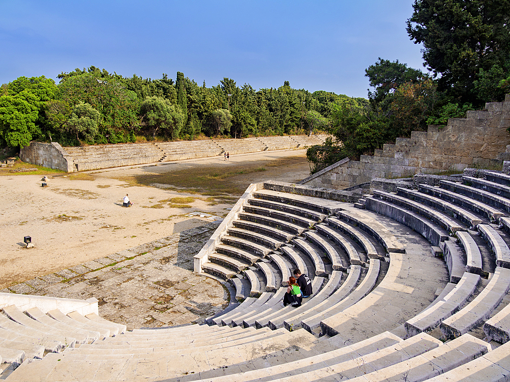 Ancient Odeon at the Acropolis, Rhodes City, Rhodes Island, Dodecanese, Greek Islands, Greece, Europe