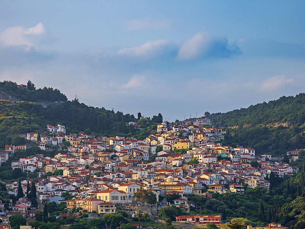 Ano Vathy at sunrise, Samos Town, Samos Island, North Aegean, Greek Islands, Greece, Europe