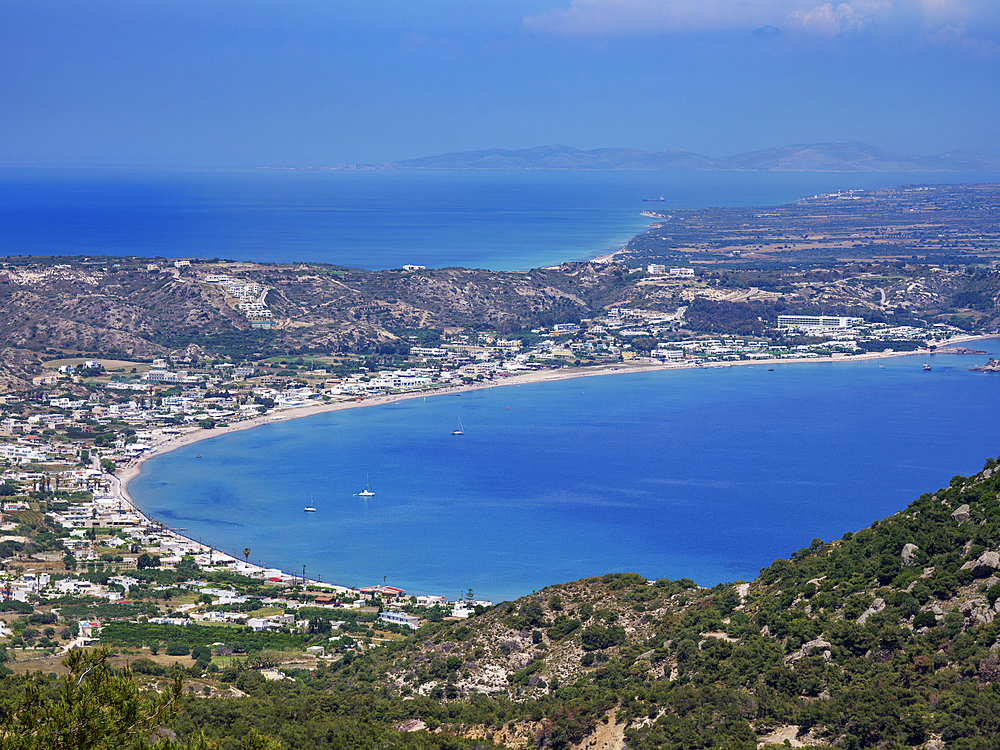 Kamari Bay, elevated view, Kefalos, Kos Island, Dodecanese, Greek Islands, Greece, Europe