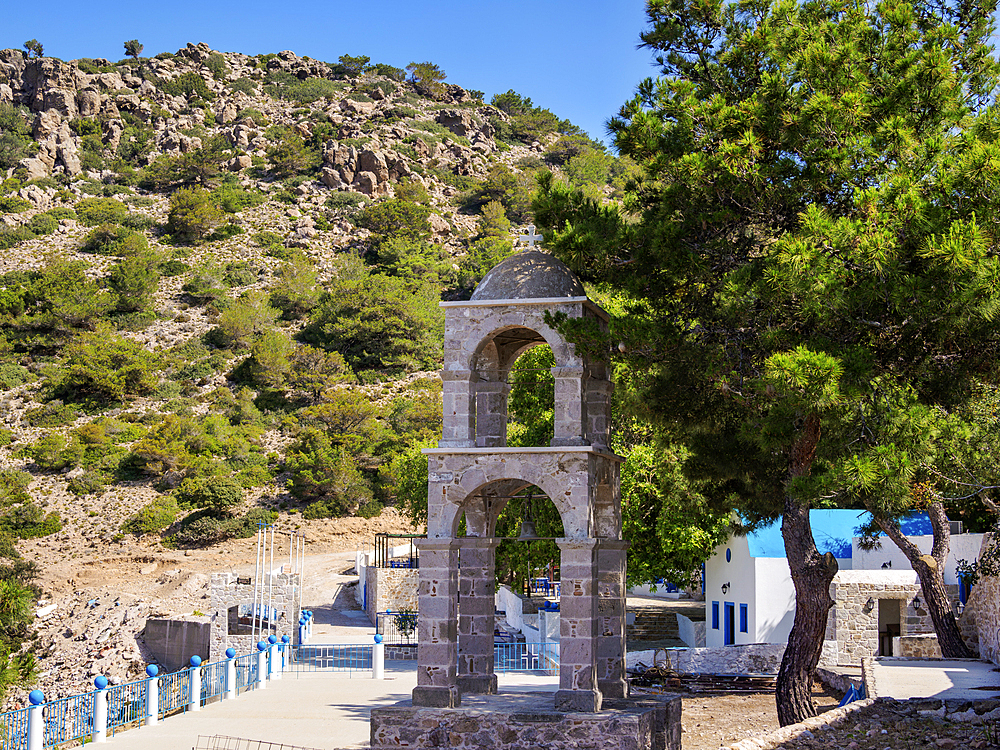 Bell Tower at Saint John the Baptist Holy Orthodox Chapel of Thyme, Kos Island, Dodecanese, Greek Islands, Greece, Europe