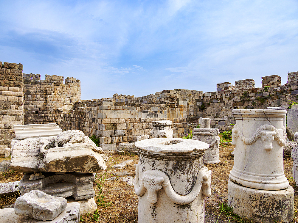 Nerantzia Castle, detailed view, Kos Town, Kos Island, Dodecanese, Greek Islands, Greece, Europe