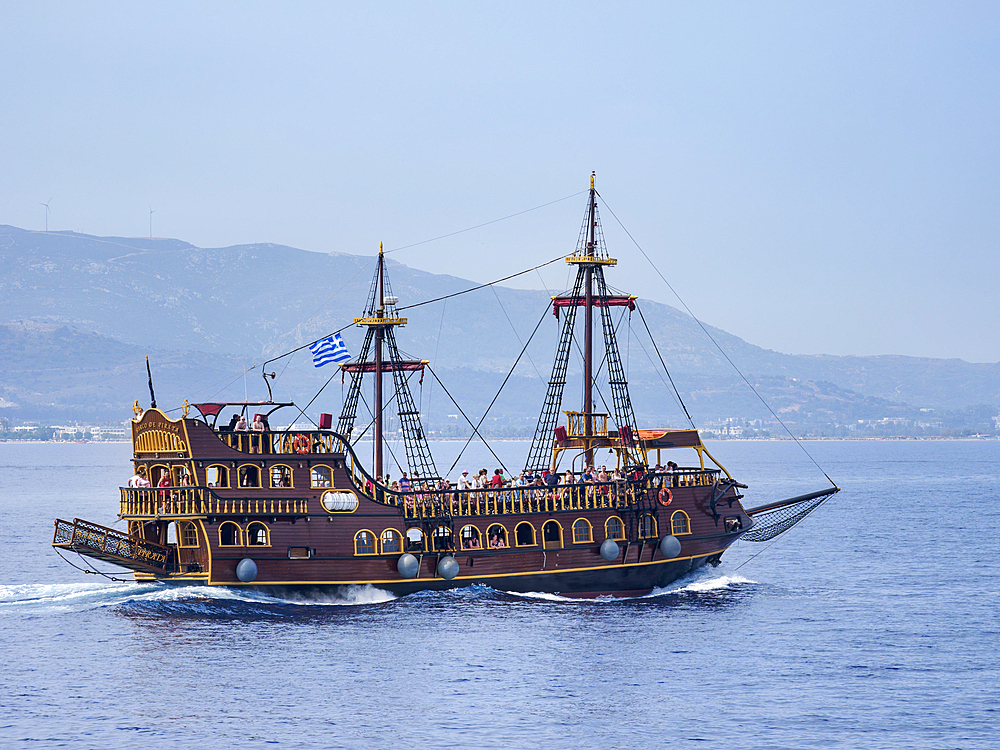 Tourist Ship near Kos Island, Dodecanese, Greek Islands, Greece, Europe