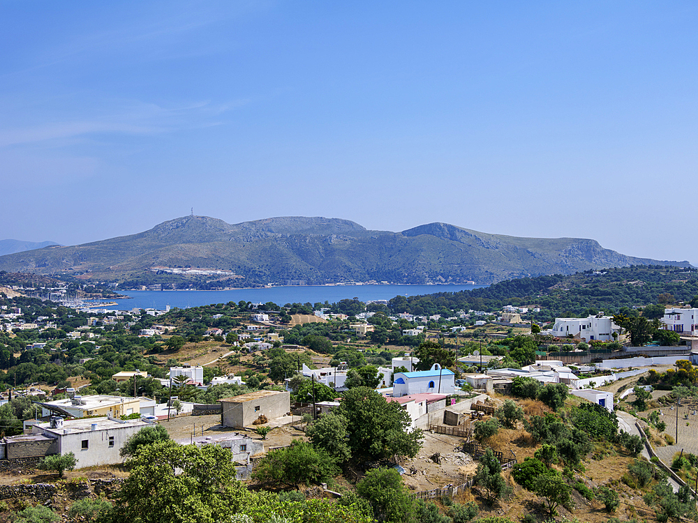 View towards Lakki Bay, Leros Island, Dodecanese, Greek Islands, Greece, Europe