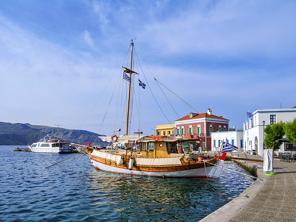 Port in Agia Marina, Leros Island, Dodecanese, Greek Islands, Greece, Europe