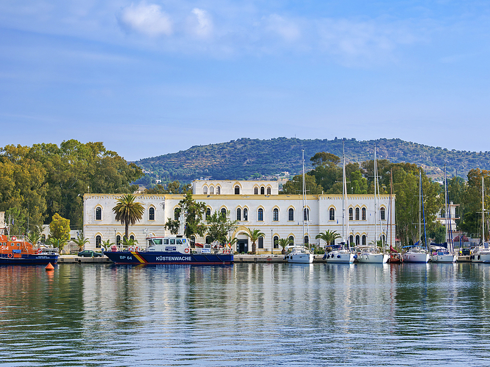 Waterfront of Lakki Town, Leros Island, Dodecanese, Greek Islands, Greece, Europe