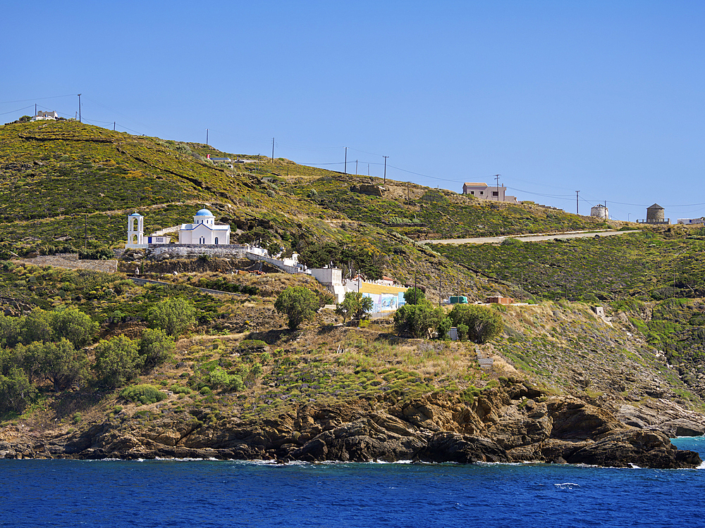 View towards the Agia Triada Church, Fournoi, Fournoi Island, North Aegean, Greek Islands, Greece, Europe