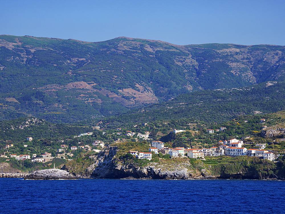 View towards Evdilos, Icaria Island, North Aegean, Greek Islands, Greece, Europe