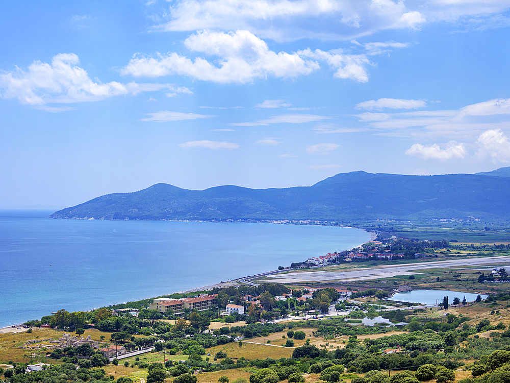 Coast of Pythagoreio, elevated view, Samos Island, North Aegean, Greek Islands, Greece, Europe