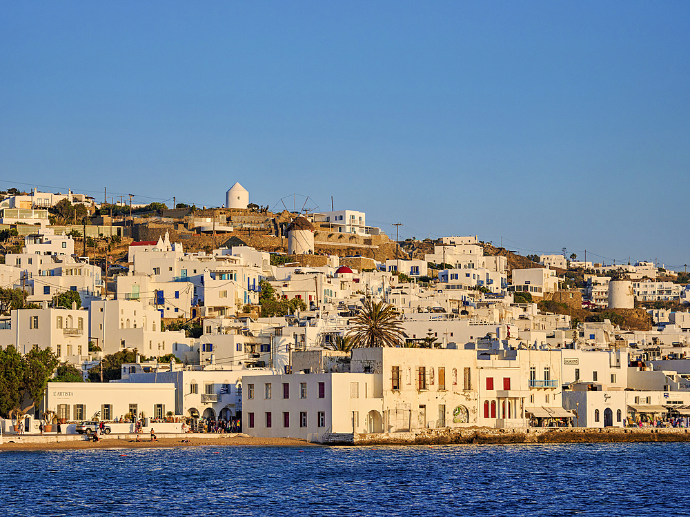 Chora waterfront, Mykonos Town, Mykonos Island, Cyclades, Greek Islands, Greece, Europe