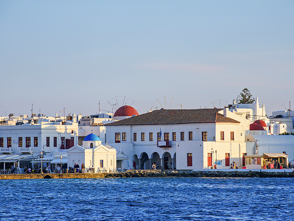 Chora waterfront, Mykonos Town, Mykonos Island, Cyclades, Greek Islands, Greece, Europe