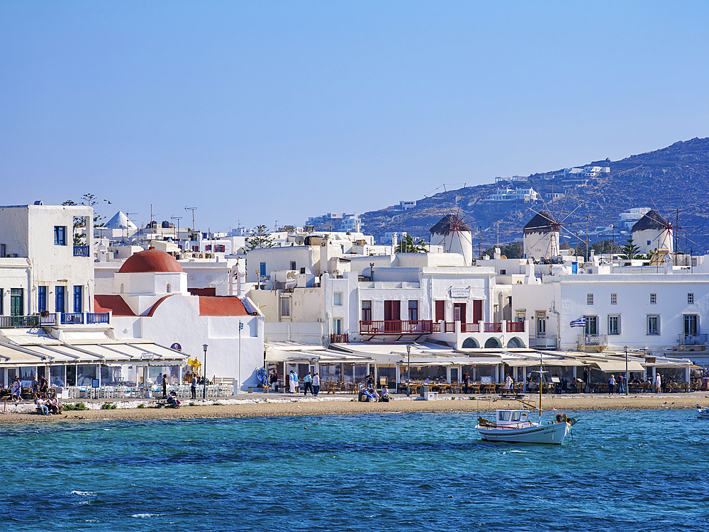 Chora Waterfront, Mykonos Town, Mykonos Island, Cyclades, Greek Islands, Greece, Europe