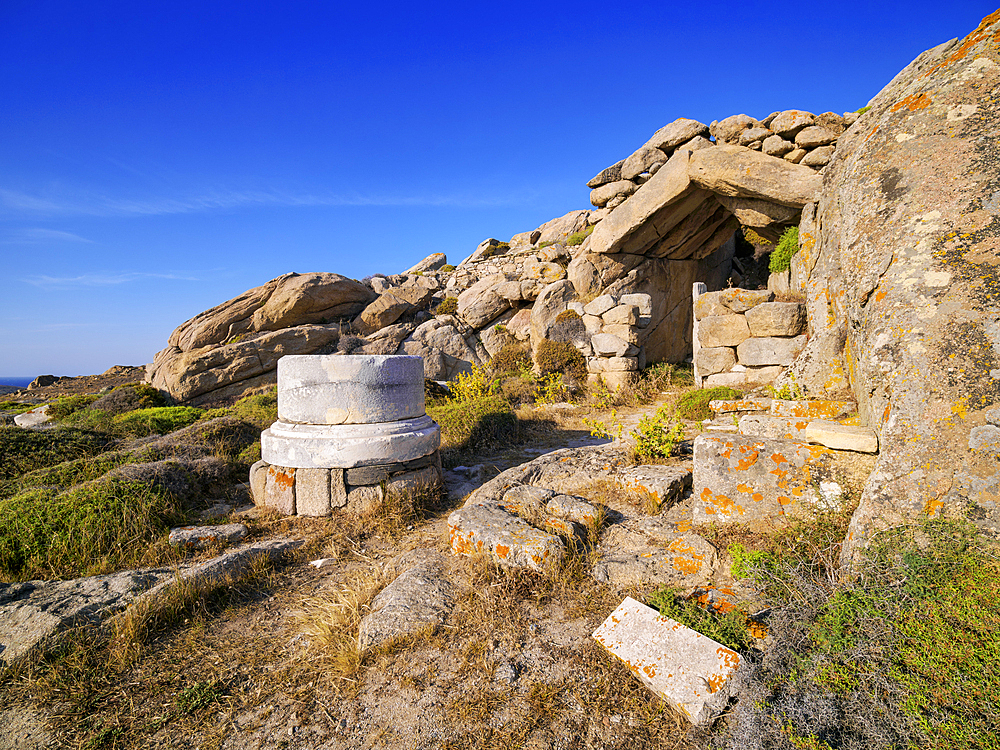 Grotto of Heracles, Mount Kynthos, Delos Archaeological Site, UNESCO World Heritage Site, Delos Island, Cyclades, Greek Islands, Greece, Europe