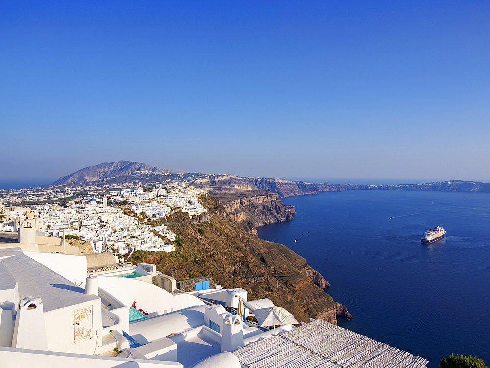 Cityscape of Fira, Santorini (Thira) Island, Cyclades, Greek Islands, Greece, Europe