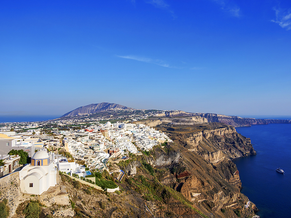 Cityscape of Fira, Santorini (Thira) Island, Cyclades, Greek Islands, Greece, Europe