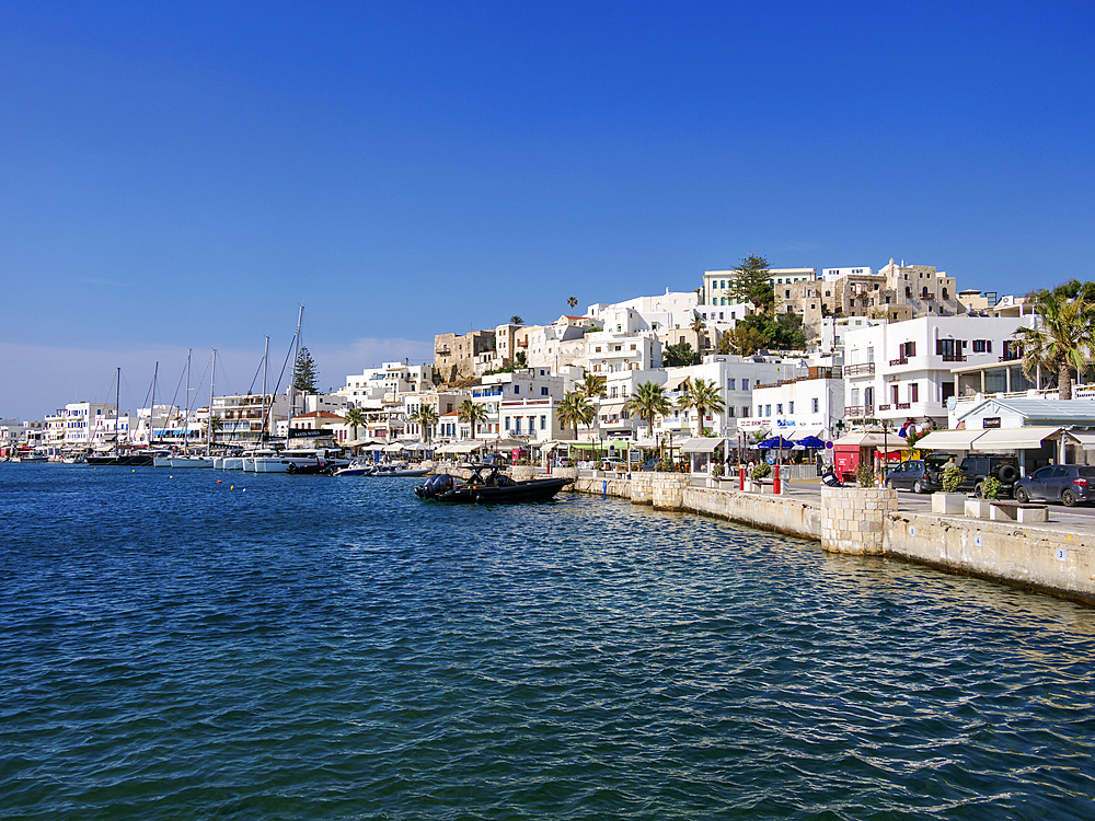 Waterfront of Chora, Naxos City, Naxos Island, Cyclades, Greek Islands, Greece, Europe