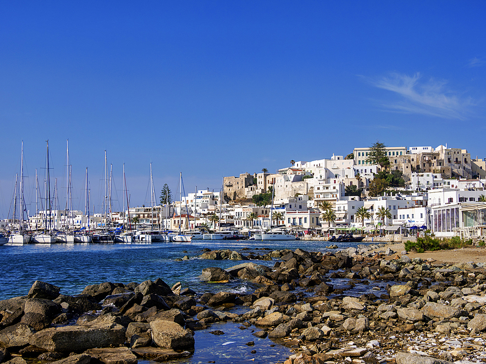 Chora Waterfront, Naxos City, Naxos Island, Cyclades, Greek Islands, Greece, Europe