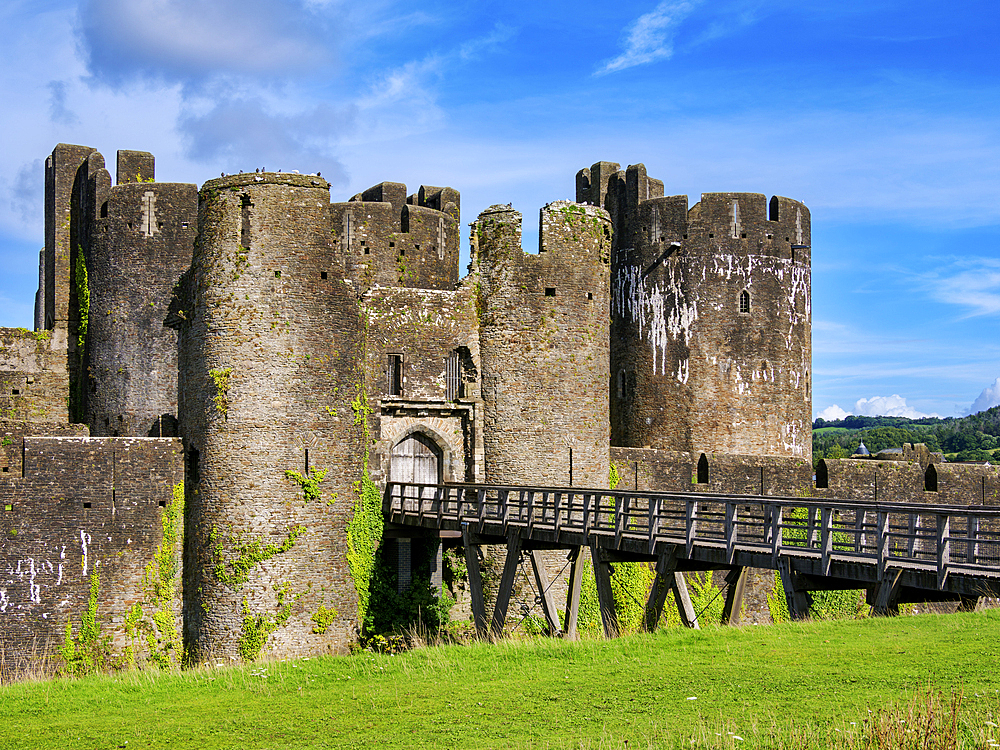 Caerphilly Castle, Caerphilly, Gwent, Wales, United Kingdom, Europe