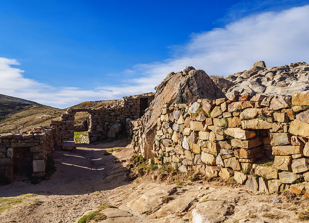 Chinkana Ruins, Island of the Sun, Titicaca Lake, La Paz Department, Bolivia, South America