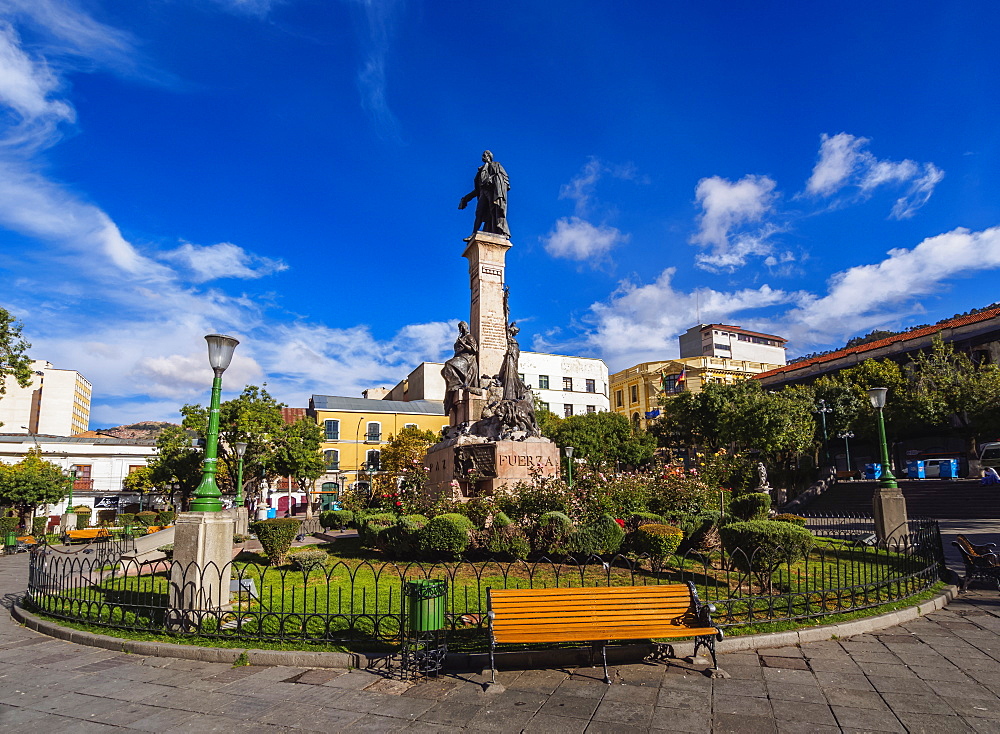 Pedro Domingo Murillo statue on Plaza Murillo, La Paz, Bolivia, South America