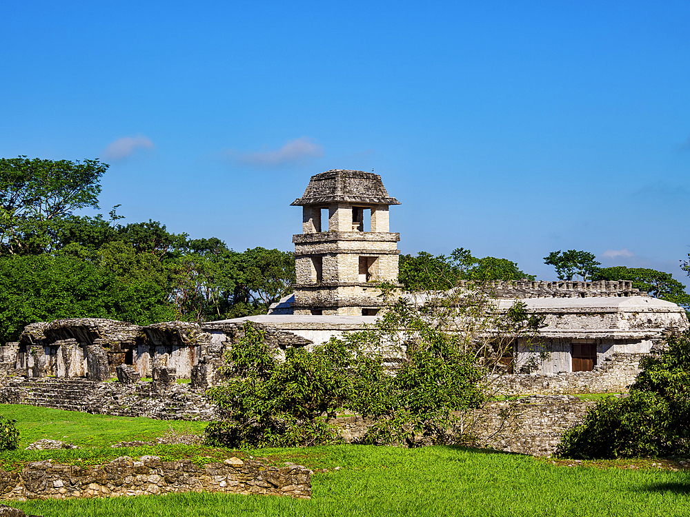 The Palace, Palenque Archaeological Site, Palenque, Chiapas State, Mexico