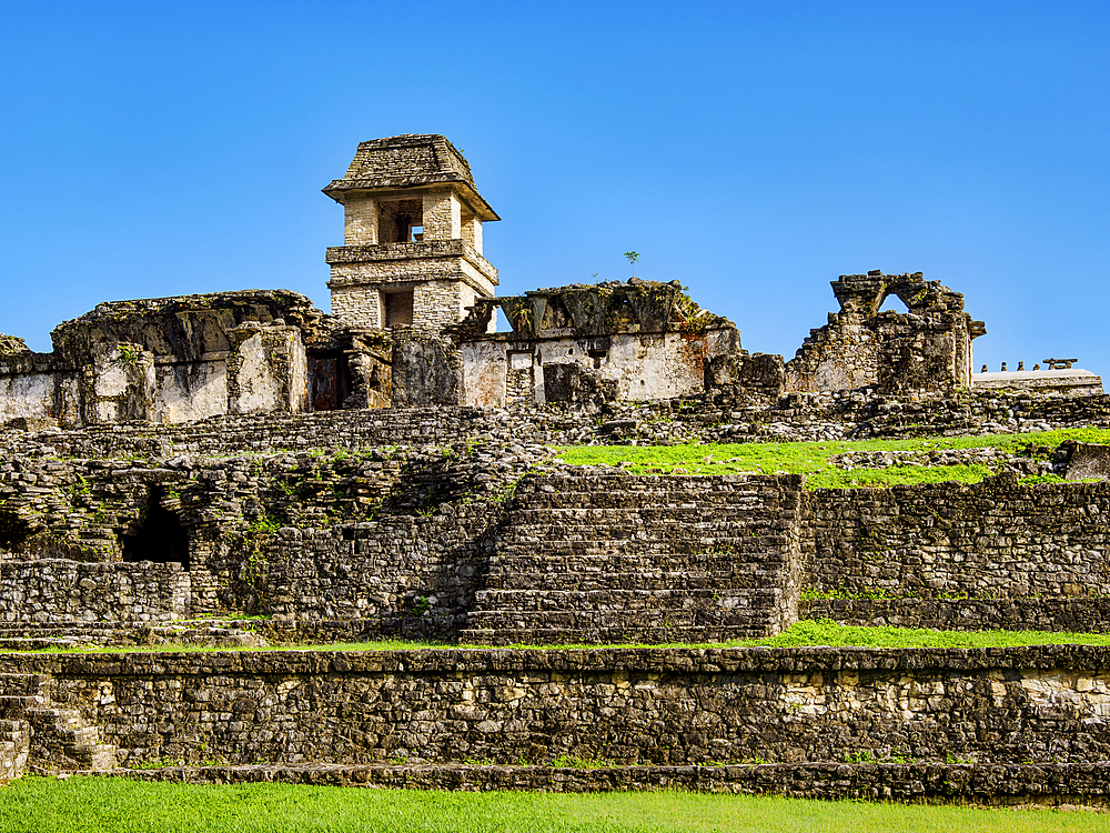 The Palace, Palenque Archaeological Site, Palenque, Chiapas State, Mexico