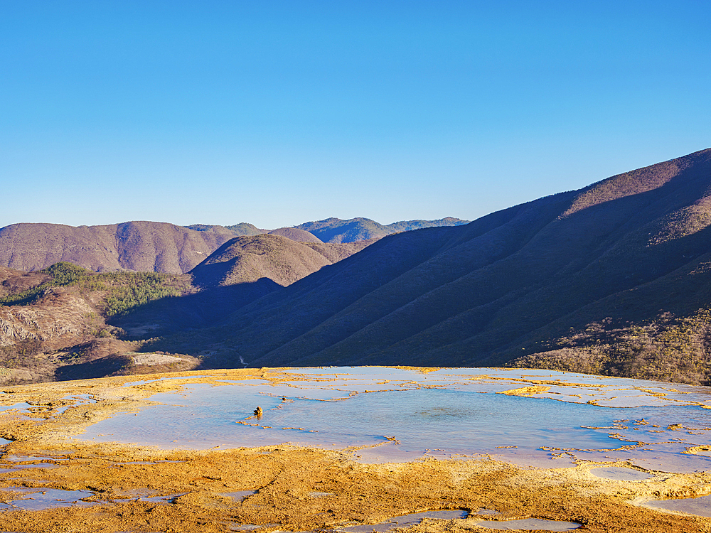 Hierve el Agua at sunset, San Lorenzo Albarradas, Oaxaca State, Mexico