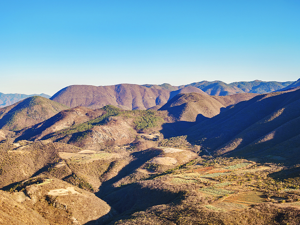 Landscape seen from Hierve el Agua, San Lorenzo Albarradas, Oaxaca State, Mexico