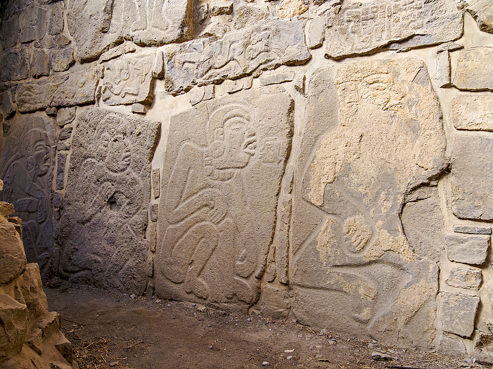 Gallery of The Dancers, Monte Alban Archaeological Site, Oaxaca State, Mexico