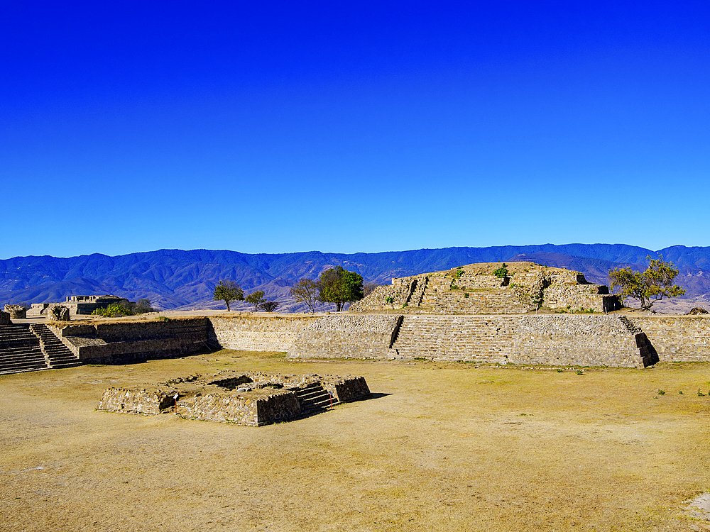 Patio Hundido, Sunken Courtyard, North Platform, Monte Alban Archaeological Site, Oaxaca State, Mexico