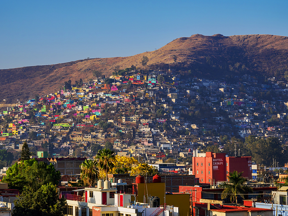 Cityscape of Oaxaca de Juarez at sunrise, Oaxaca State, Mexico