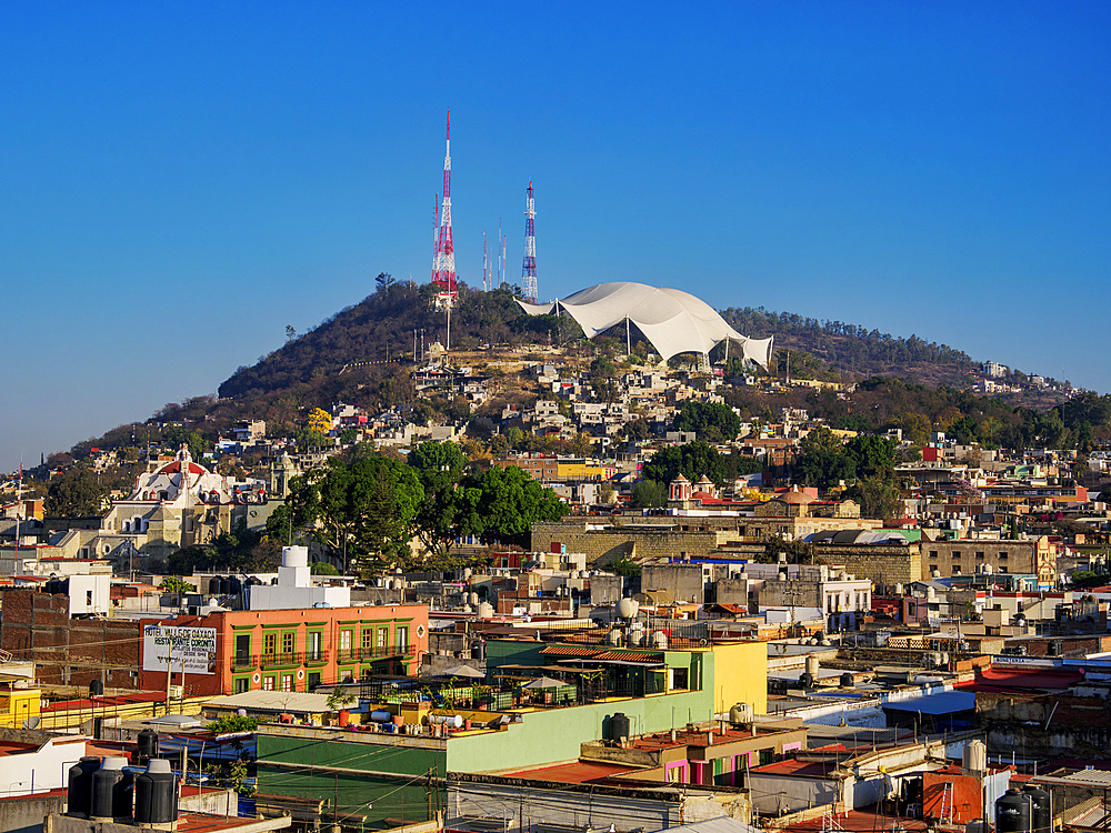 View towards the Cerro del Fortin, Oaxaca de Juarez, Oaxaca State, Mexico