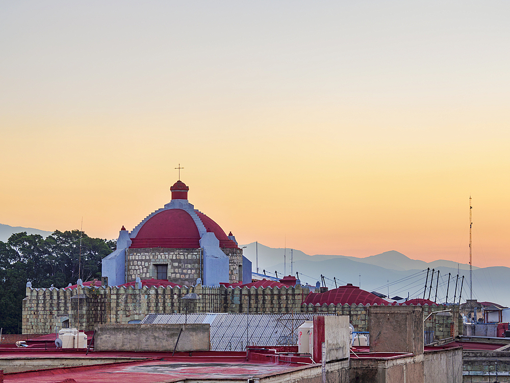 Cityscape of Oaxaca de Juarez at sunrise, Oaxaca State, Mexico