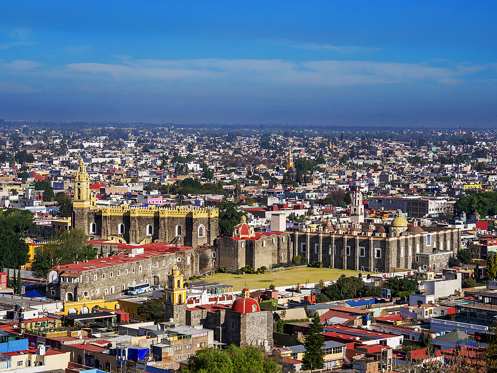 View towards the San Gabriel Franciscan Convent, Cholula, Puebla State, Mexico