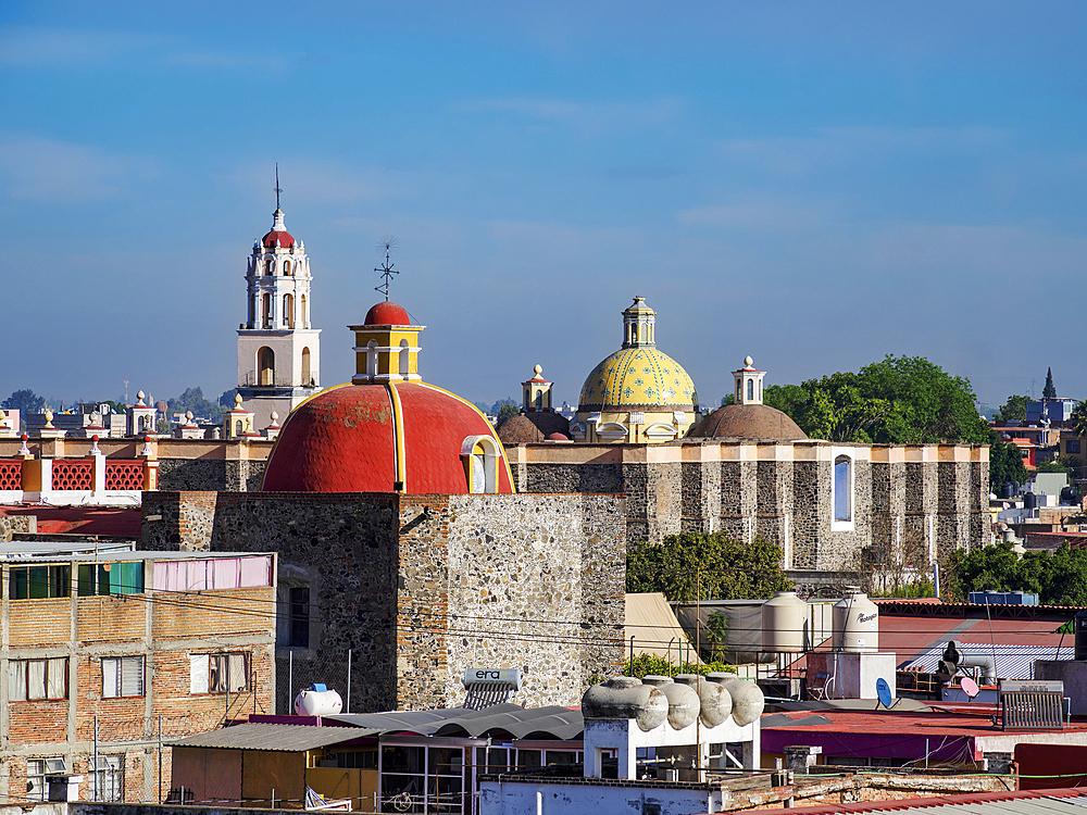 View towards the San Gabriel Franciscan Convent, Cholula, Puebla State, Mexico