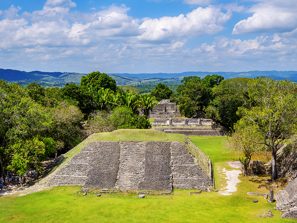 Xunantunich Archaeological Site, elevated view from El Castillo, Cayo District, Belize