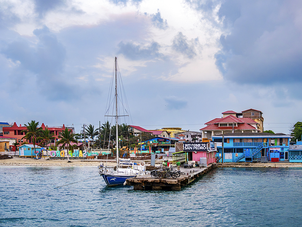 Ferry terminal at San Pedro Town, Ambergris Caye, Belize District, Belize