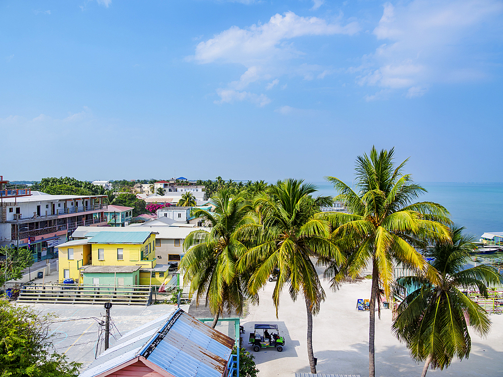 Caye Caulker Village, elevated view, Caye Caulker, Belize District, Belize