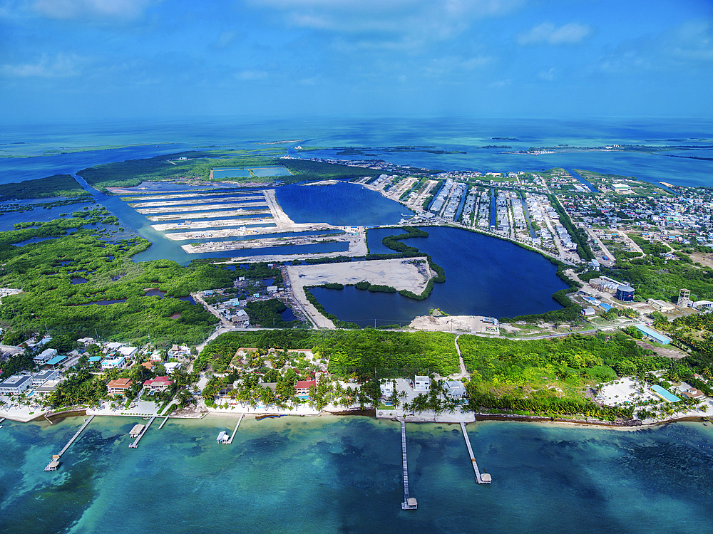 Ambergris Caye, aerial view, Belize District, Belize