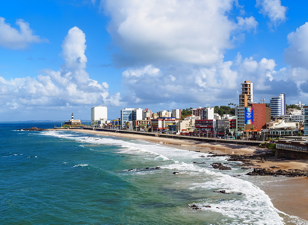 Farol da Barra Beach, elevated view, Salvador, State of Bahia, Brazil, South America