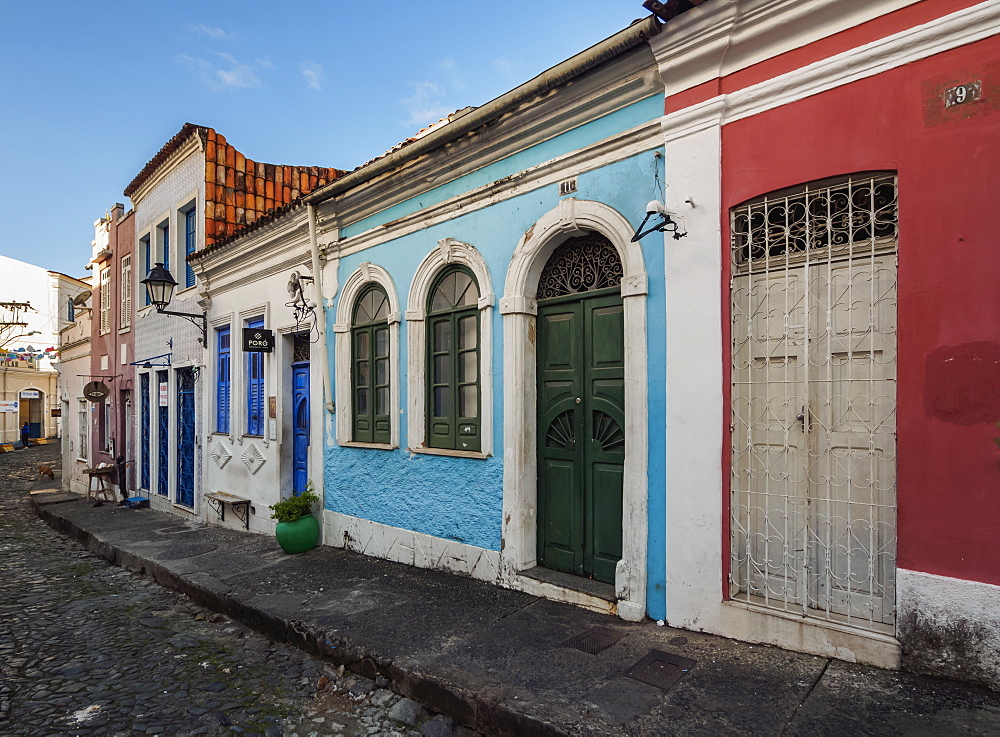 Colourful streets of Carmo, Historic Centre, UNESCO World Heritage Site, Salvador, State of Bahia, Brazil, South America