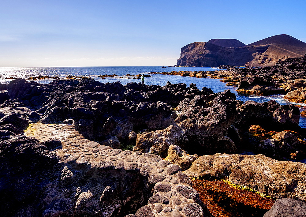 Coast of Cais towards the Ponta dos Capelinhos, Faial Island, Azores, Portugal, Atlantic, Europe