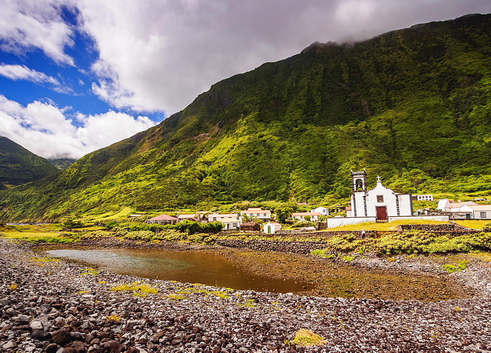 Church in Faja da Caldeira de Santo Cristo, Sao Jorge Island, Azores, Portugal, Atlantic, Europe