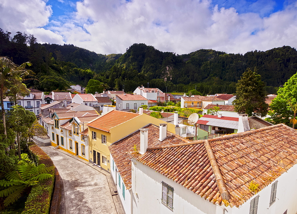 Furnas, elevated view, Sao Miguel Island, Azores, Portugal, Atlantic, Europe