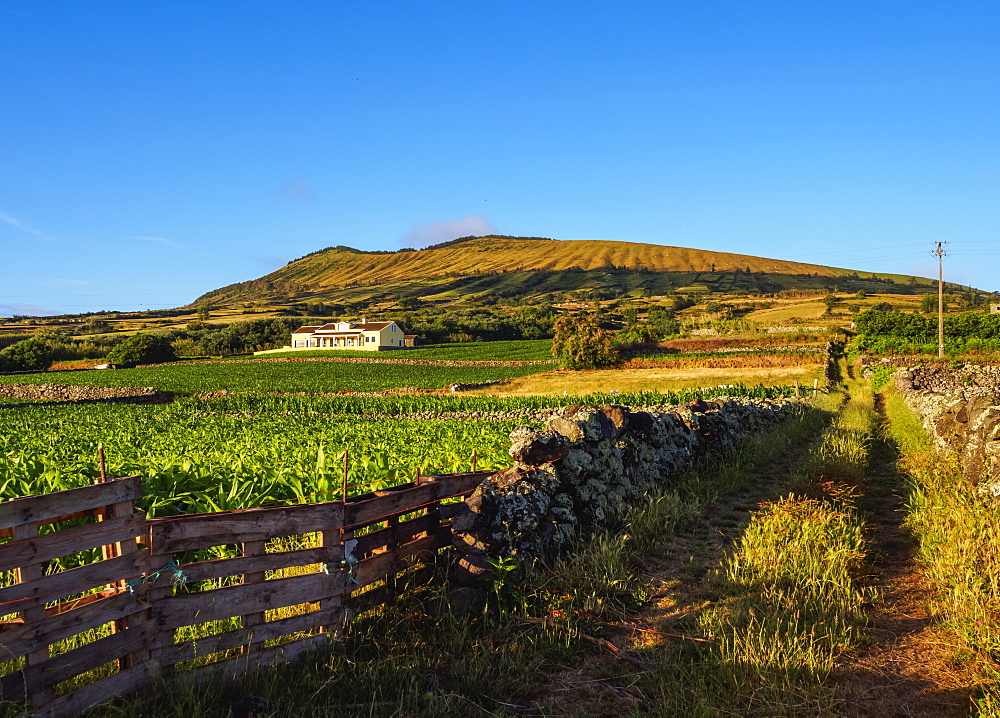 Landscape with Caldeira in the background, Graciosa Island, Azores, Portugal, Atlantic, Europe