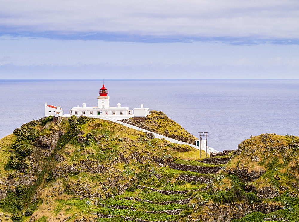 Lighthouse on Ponta do Castelo, Santa Maria Island, Azores, Portugal, Atlantic, Europe