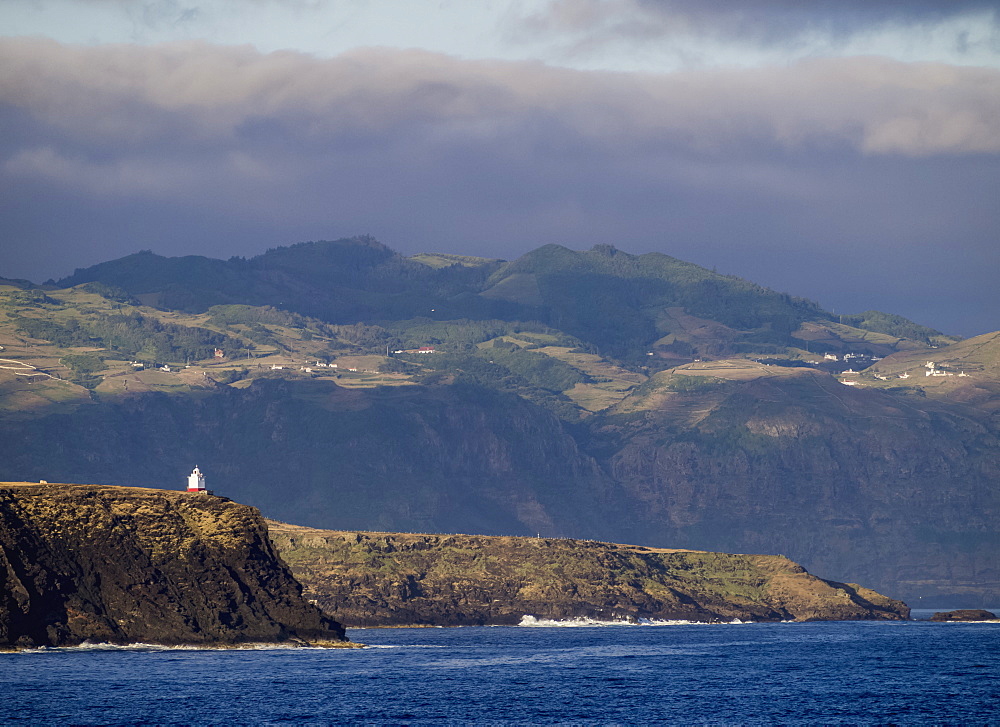 Coast of Santa Maria Island seen from the ocean, Azores, Portugal, Atlantic, Europe