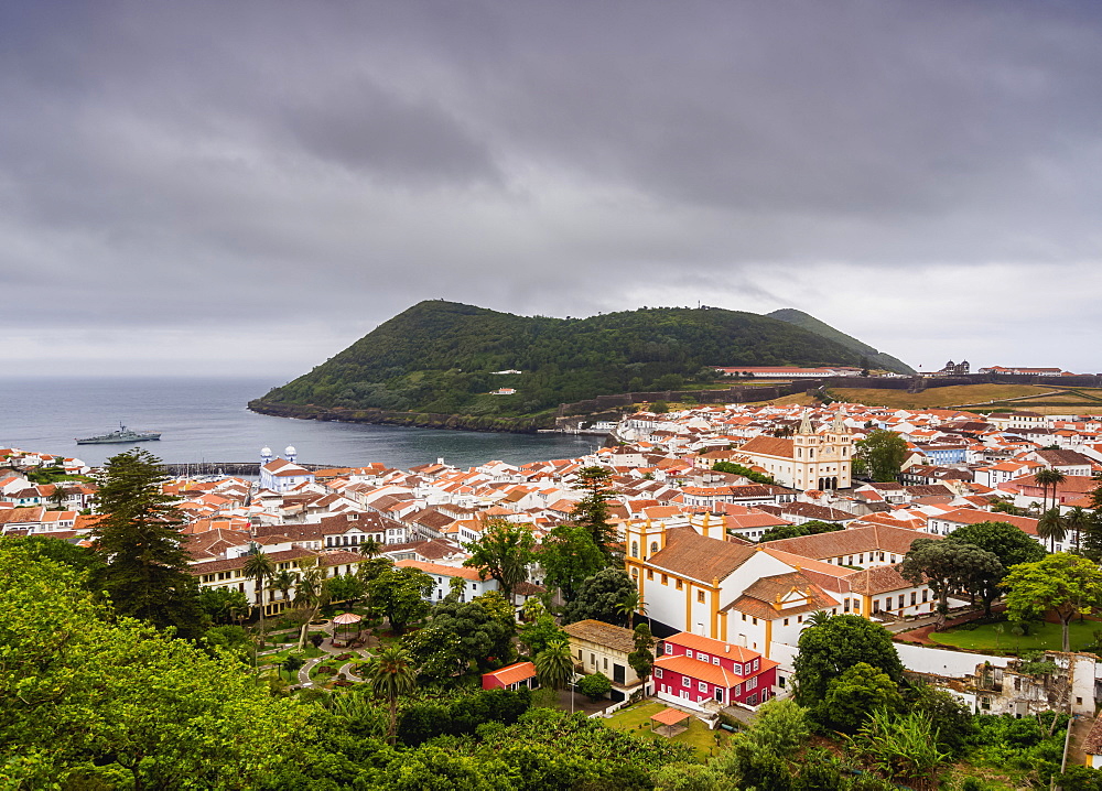 Angra do Heroismo, elevated view, Terceira Island, Azores, Portugal, Atlantic, Europe