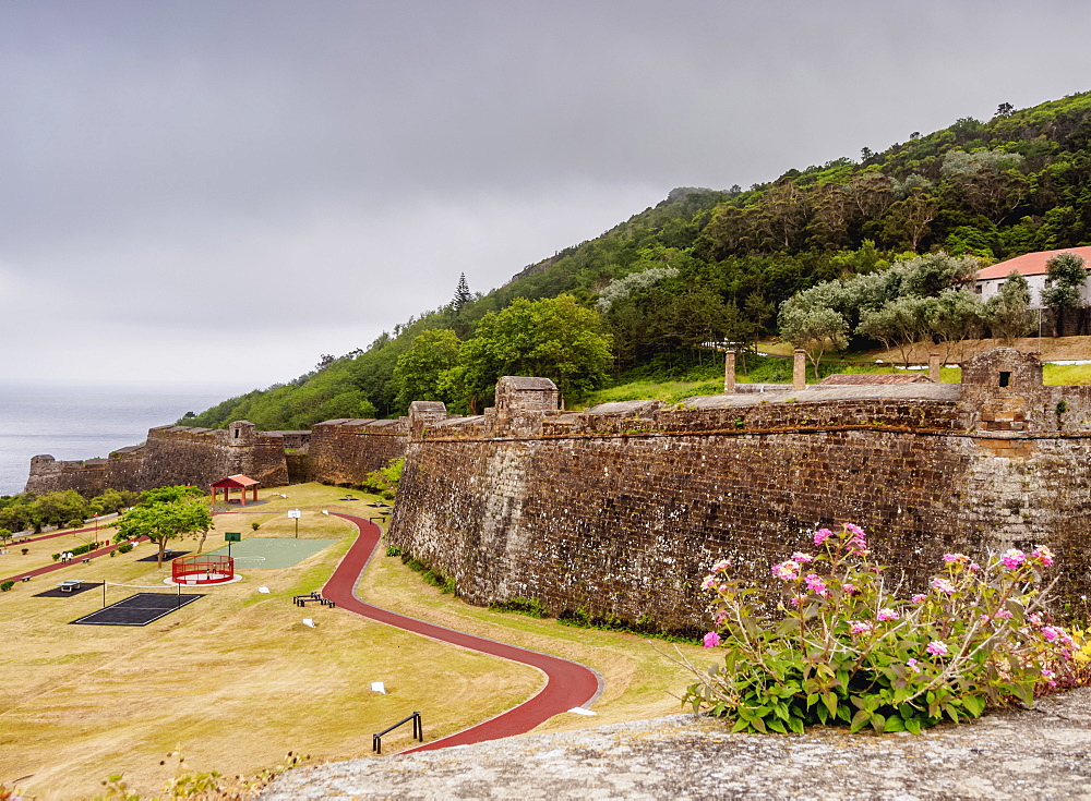 Castle of Sao Filipe (Sao Joao Baptista do Monte Brasil), UNESCO World Heritage Site, Angra do Heroismo, Terceira Island, Azores, Portugal, Atlantic, Europe