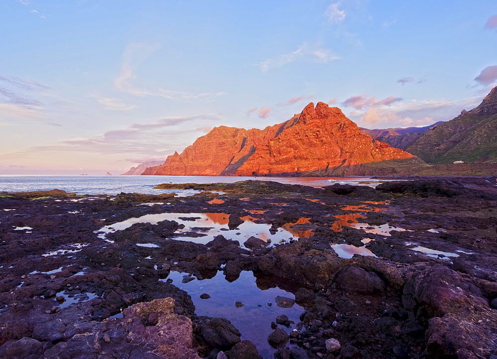 Coast and Anaga Mountains at sunset, Punta del Hidalgo, Tenerife Island, Canary Islands, Spain, Atlantic, Europe