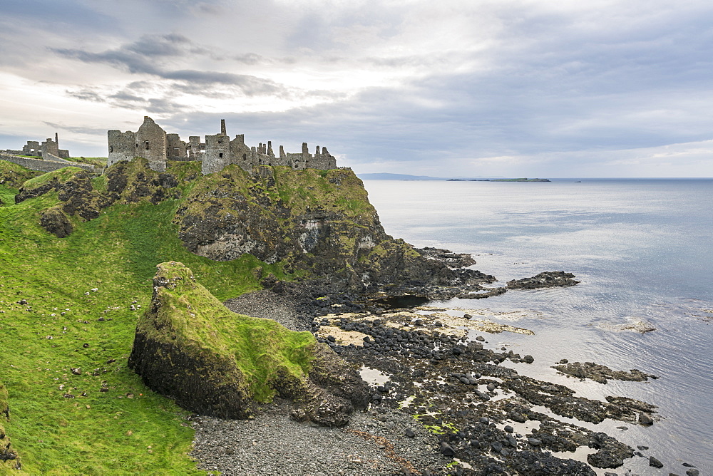 Dunluce Castle ruins, Bushmills, County Antrim, Ulster, Northern Ireland, United Kingdom, Europe